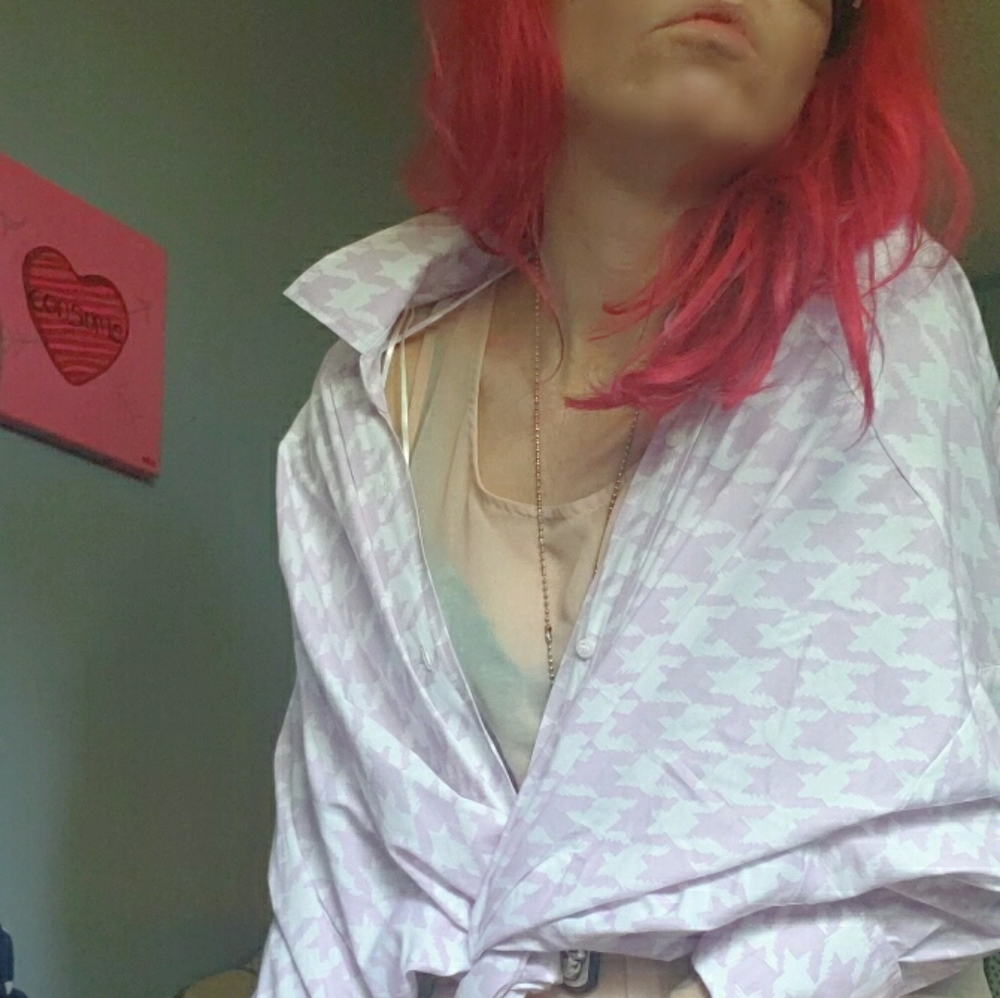 Zara twist front buttondown blouse